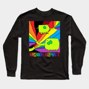 rainbow elephant Long Sleeve T-Shirt